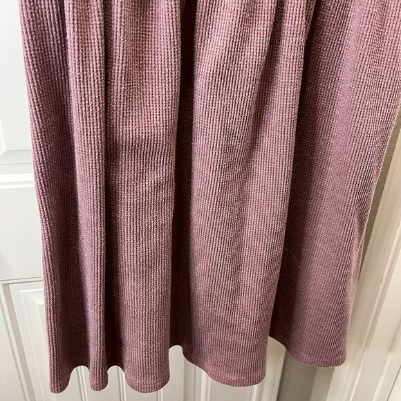 Wild Fable Mauve Waffle Knit Short Sleeve Dress Pockets Juniors Womens Size M - Picture 3 of 10